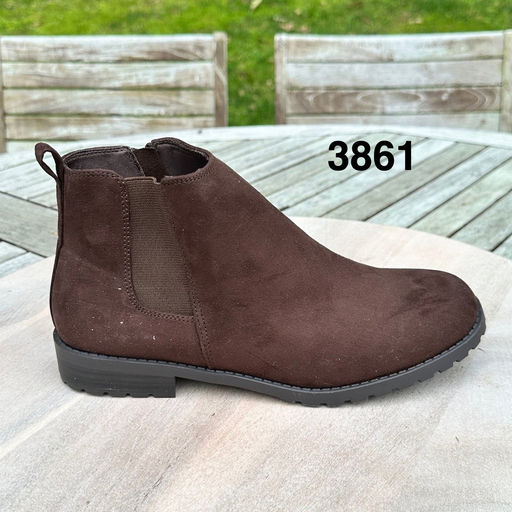 Sonoma Goods For Life Womens Brown Faux Suede Ankle Boots Lug Sole Size 8.5
